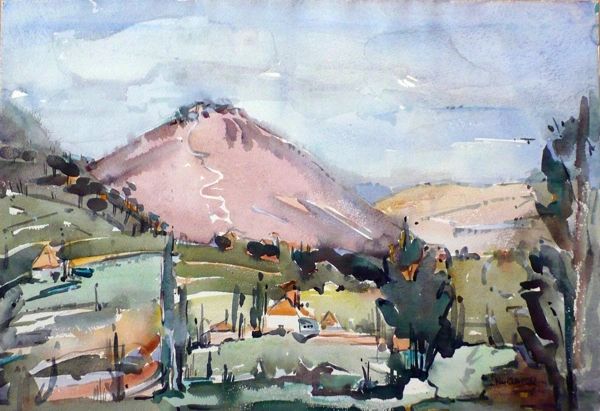 #204 Ayoun El Wadi, Syrie - 19"x13" Watercolour on paper