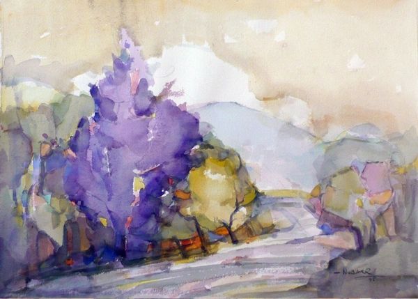 #225 Purple North - 21"x15", Watercolour on paper