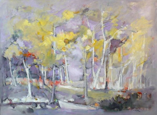 #007 Birches Left, Ontario - 30"x22", Oil on board