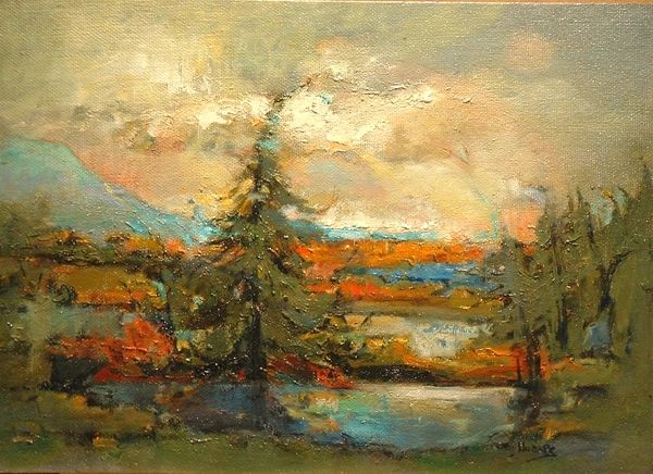 #080 Far Away Bay, Alberta - 22"x16", Oil on board