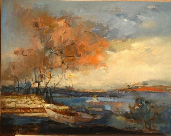 #084 Bala Evening, Ontario - 20"x16", Oil on board