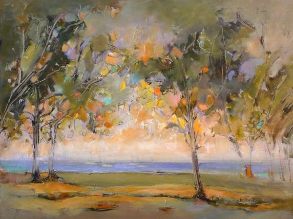 #090 Huron Beach, Ontario - 24"x18", Oil on board