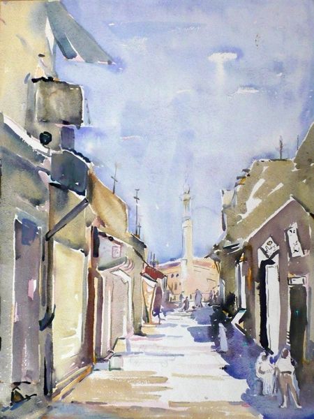 #159 Old Town, Kuwait/63 - 15"x20", Watercolour on paper