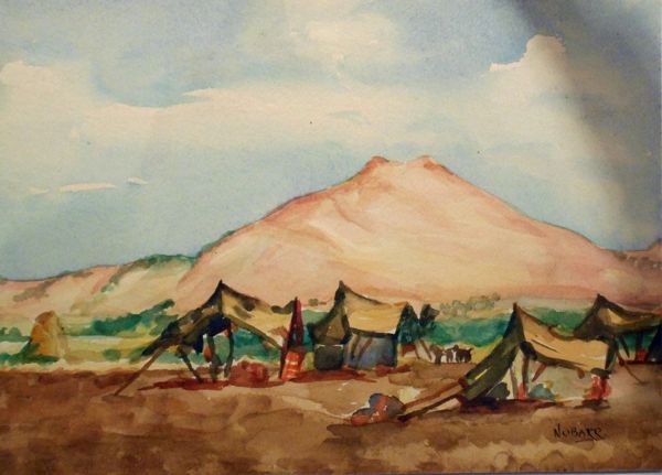 #210 Les Bedouins, Syrie - 12"x8", Watercolour on paper