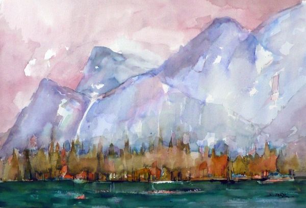 #151 Might Be Banff, Alberta - 22"x15", Watercolour on paper