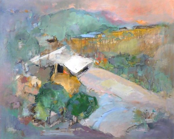 #032 Cowshed, Grand Ole West Villa Ranch, Alberta - 30"x24" Oil on board