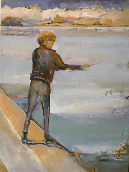 #126 Just Fishing - 18"x24", Acrylic on stretched canvas