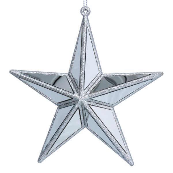 Silver Acrylic Mirrored Star Decoration 14cm