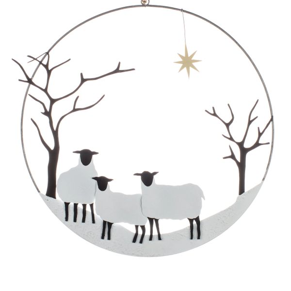 Winter Sheep Wreath D30cm