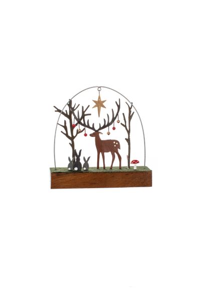 Bauble Stag on block W13cm H12.5cm