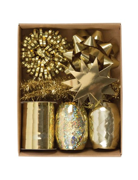 Christmas wrapping accessory box - Gold