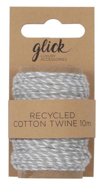 Recycled Cotton Twine - Silver 10m