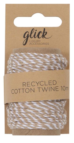 Rectcled Cotton Twine - Gold 10m