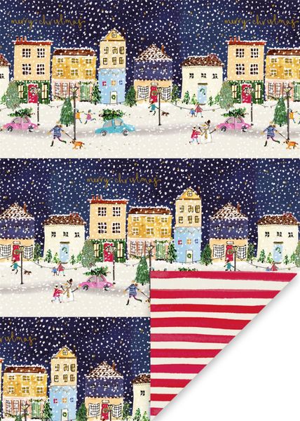 Festive Street Flat Wrap Sheet