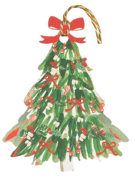 Foil finish Christmas Tree Gift Tags x 6