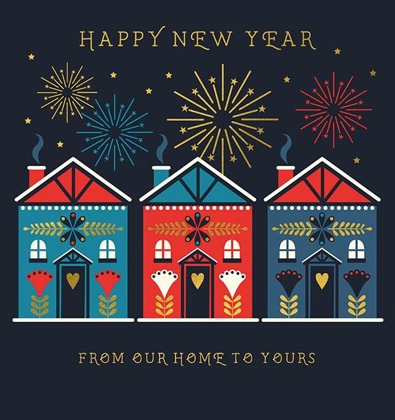 Happy New Year Houses AFRX217