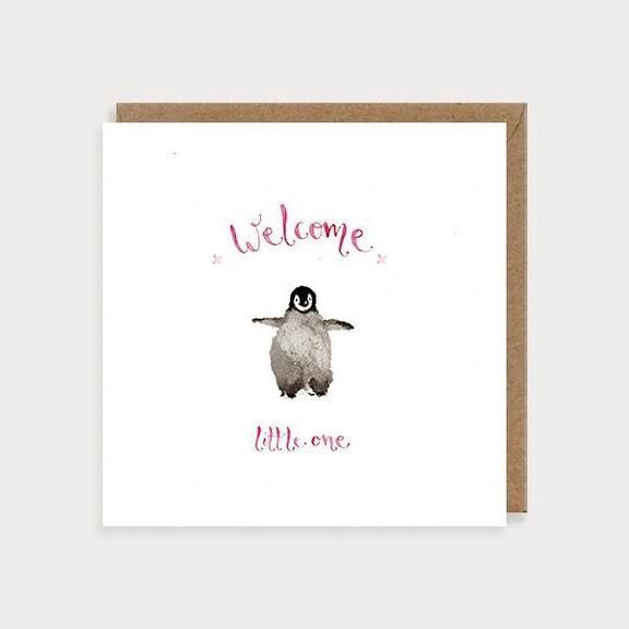 New Girl Baby Penguin Card ff29