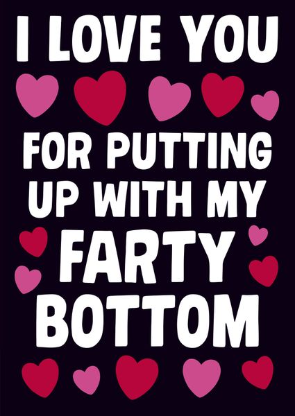 Farty Bottom Funny Valentines Card DMV106