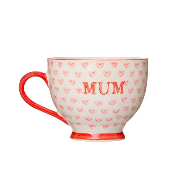 Bohemian Red Hearts Mum Mug