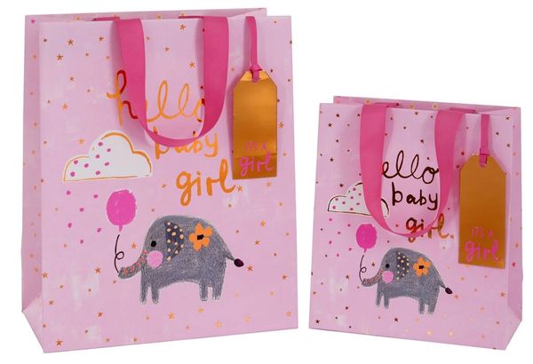 Hello Baby Girl Gift Bag - choose size