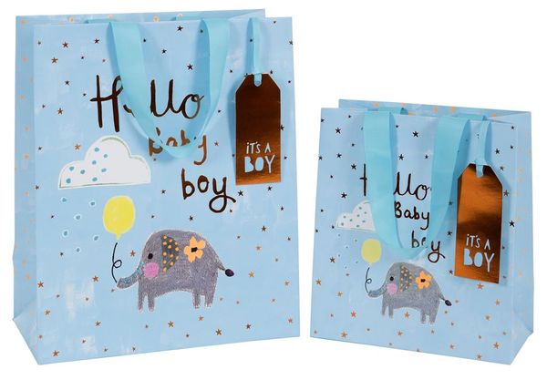 Hello Baby Boy Gift Bag - Choose size