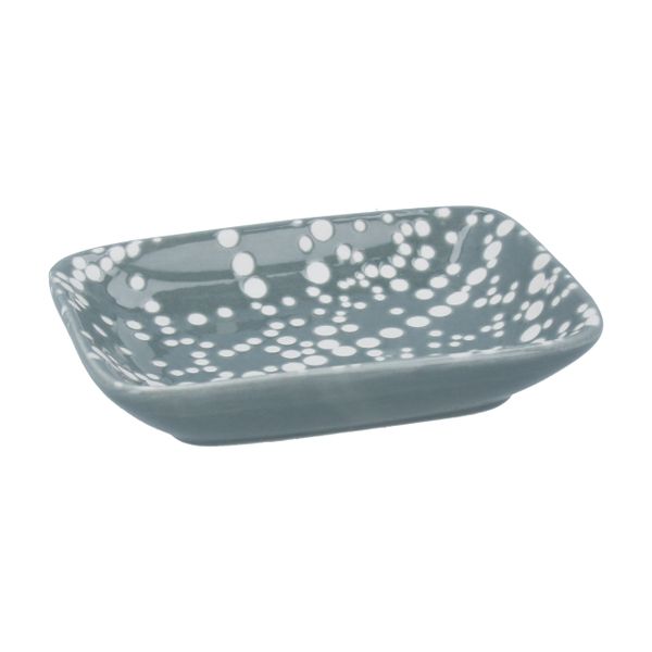 Dark Grey Spotty Trinket / Soap Dish