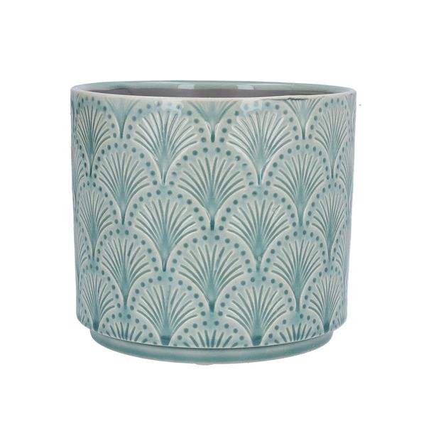 Ceramic Pot Cover 17cm - Blue Arches