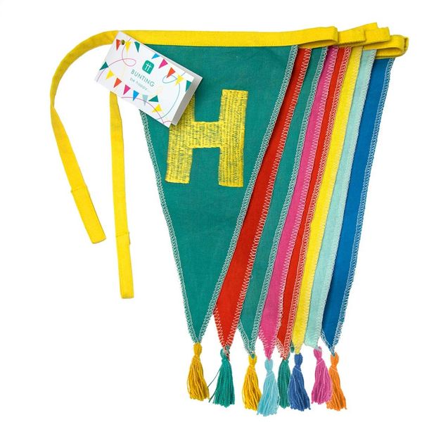 We Heart Birthdays Rainbow Happy Birthday Fabric Bunting, 3m