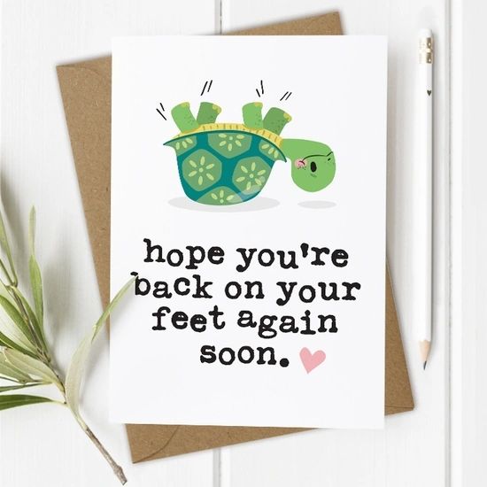 Turtle, Funny Get Well Soon Card GWC002