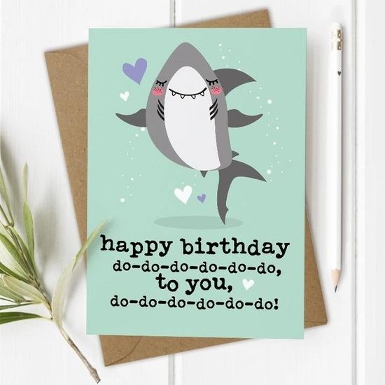 Happy Birthday Shark Card SHK019