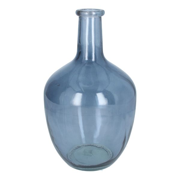 Glass Vase 31cm - Blue, Rum Bottle - CLICK & COLLECT ONLY