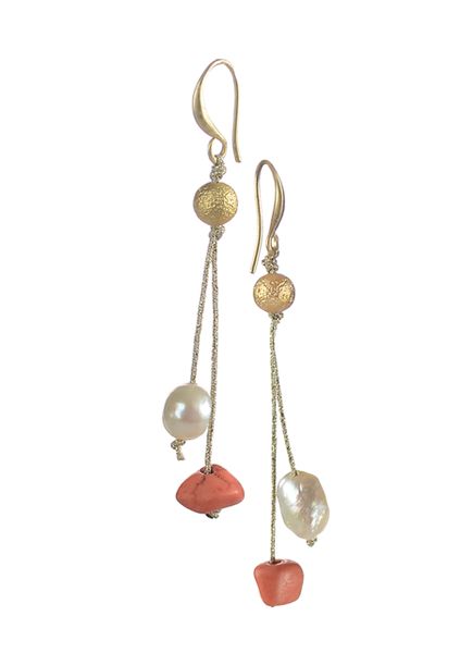Prospect Drops W/Pearl - Coral / Natural / Gold