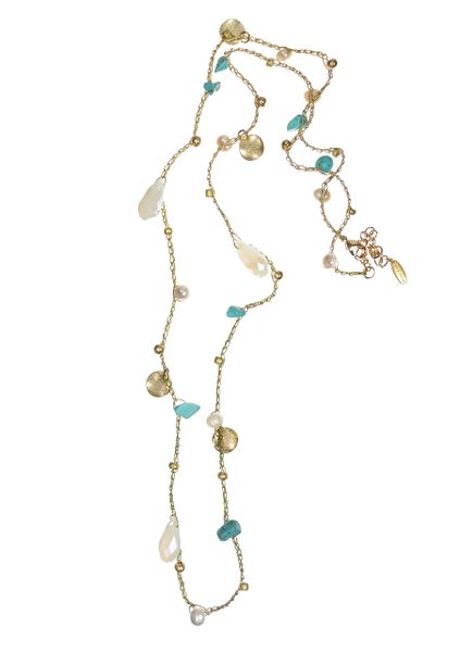 Prospect Collaboration Necklace - Turquoise / Pearl / Gold