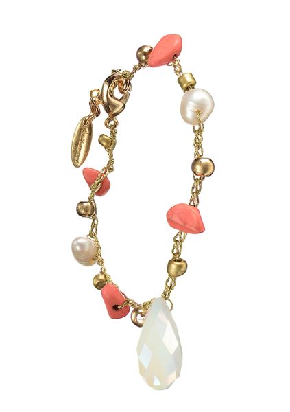 Prospect Collaboration Bracelet - Coral / Pearl / Gold