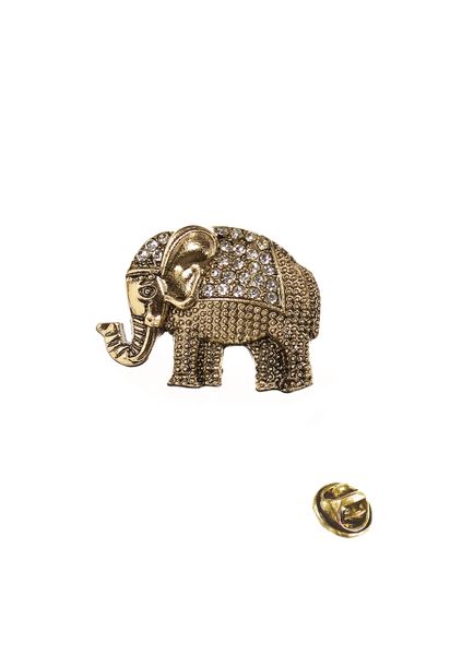 Nelly Elephant ...Pin / A.Gold W/Clear Crystals Brooch