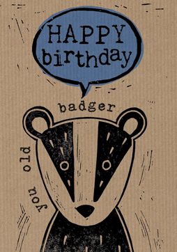Badger Birthday Lino02