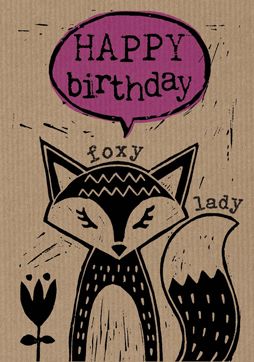 Foxy Birthday lino04