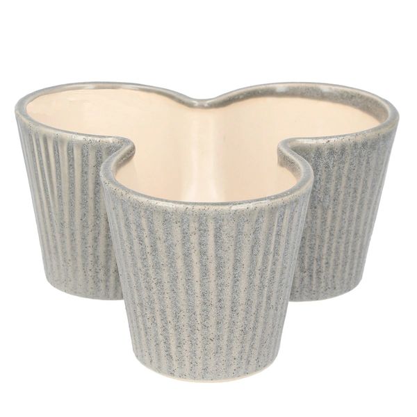 Ceramic Pot Cover 17cm - Grey Trio