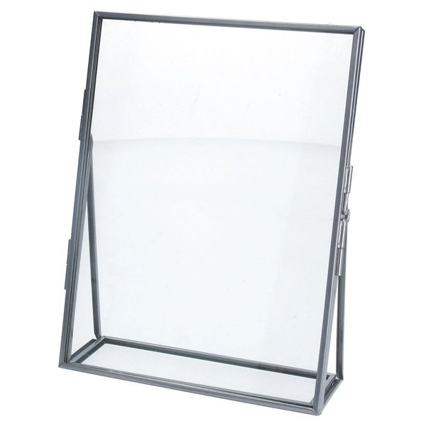 Glass Frame 21cm - Floating Silver Metal Edge