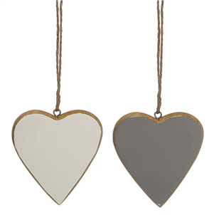 Enamelled wooden heart decoration - choose colour