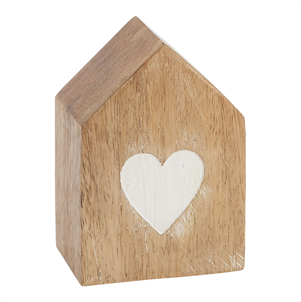 Solid Wood House with heart decoration