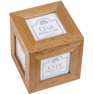 Oak photo cube