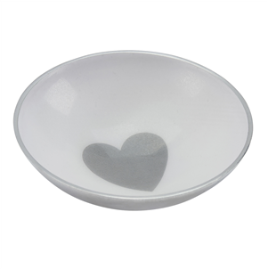 Round aluminium heart trinket bowl