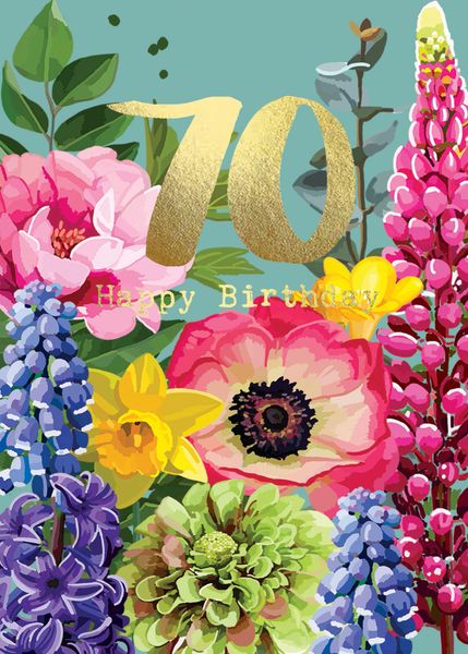 70th Birthday floral FF55