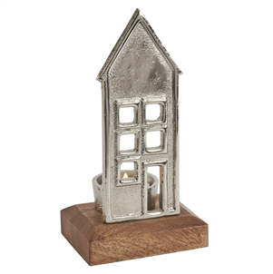 Aluminium house tealight holder