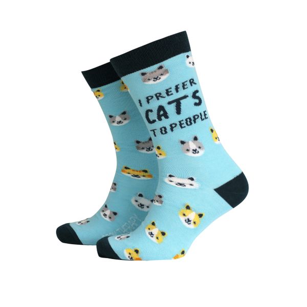 I Prefer Cats to People Mens Socks