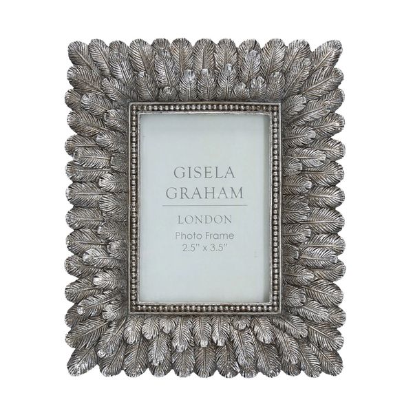 Antique Silver Feather Photo Frame choose size