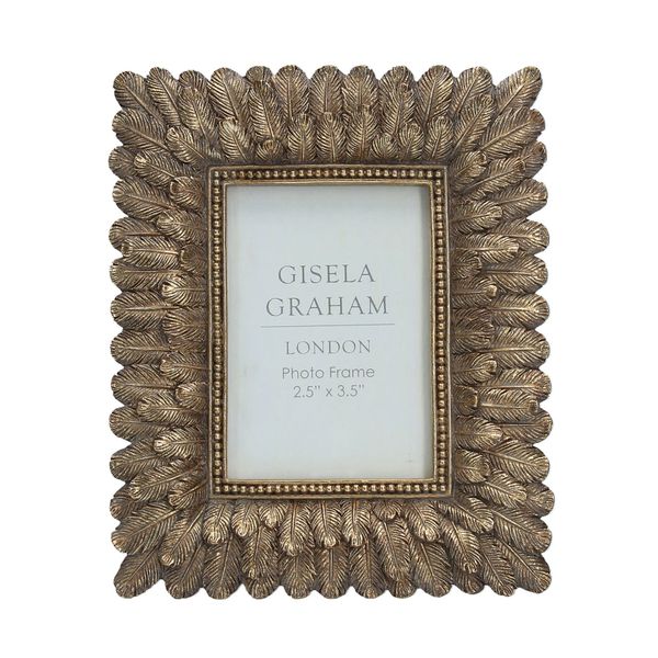 Antique Gold Feather photo frame