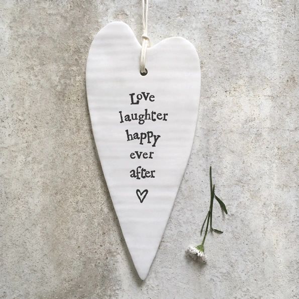 Porcelain long heart-Love, laughter