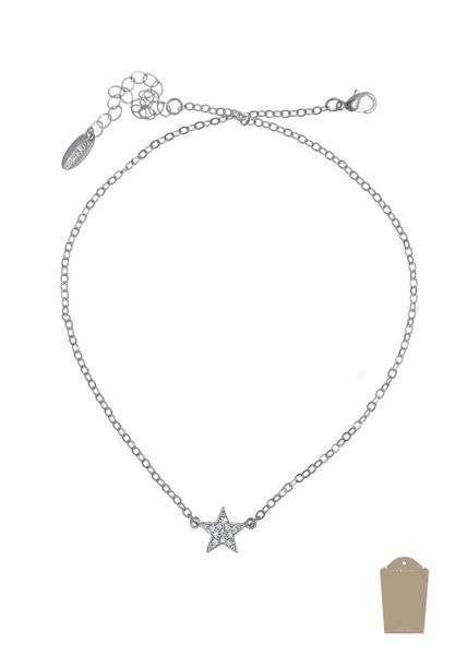 Crystal Laden Star Charm Captured necklace - choose colour